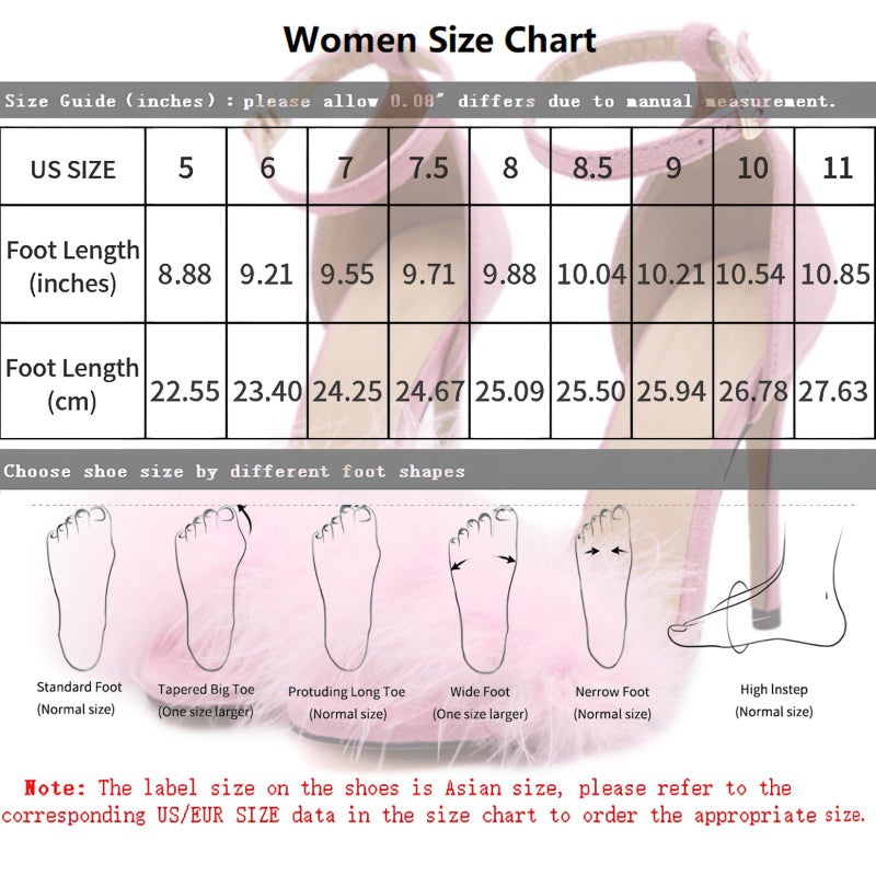 YIBLBOX Women's Feather Heels Open Toe Sandal Fluffy Fur High Heel Shoes Ankle Strap Stiletto Pump for Wedding Party Dance Evening - Image 5